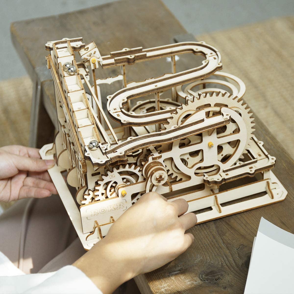 Puzzle 3D de Madeira Para Montar - Engrenagem Funcional