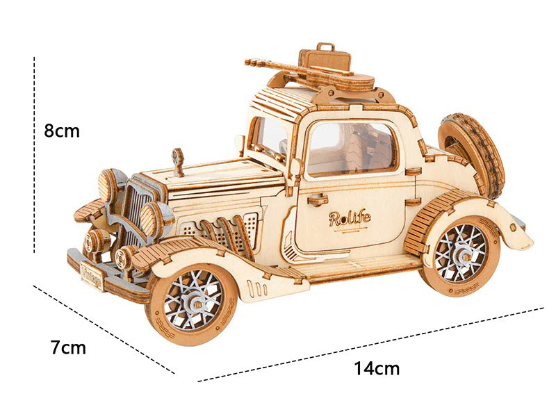 Puzzle 3D de Madeira Para Montar - Carro Antigo e Carruagem