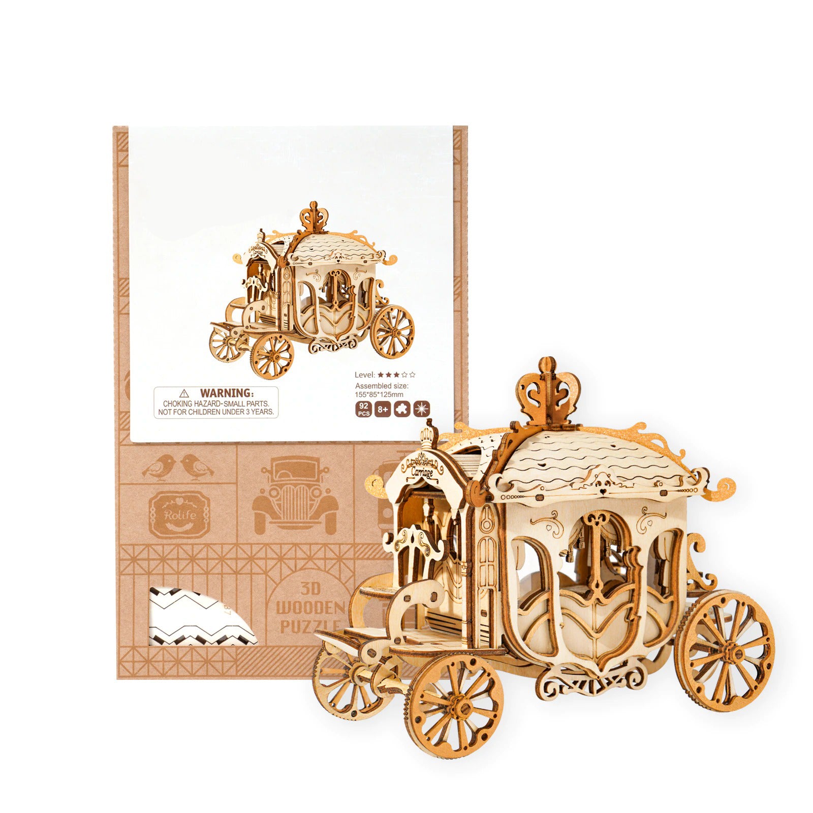 Carro-De-Madeira-3D-Puzzle-Brinquedo-de-Montar-Montar-Design
