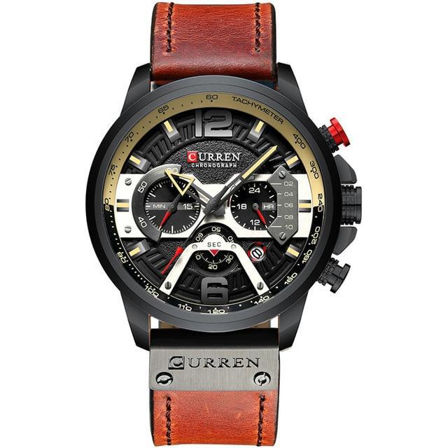 Relógio de Pulso Masculino Curren 8329 Com Pulseira de Couro - GosteiQuero