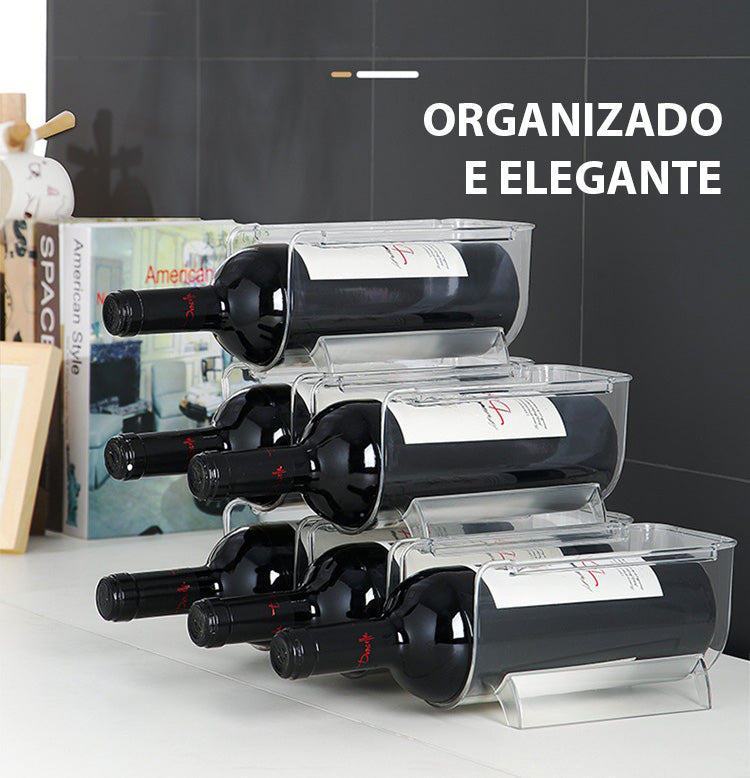 Porta Vinho Para Geladeira e Adega - Kit Com 2 ou 4
