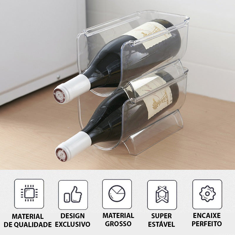 Porta Vinho Para Geladeira e Adega - Kit Com 2 ou 4