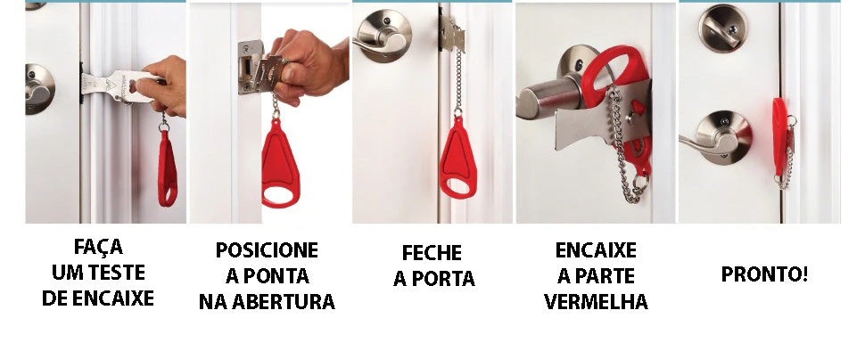 Trava Porta Portátil de Segurança Para Viagens - GosteiQuero